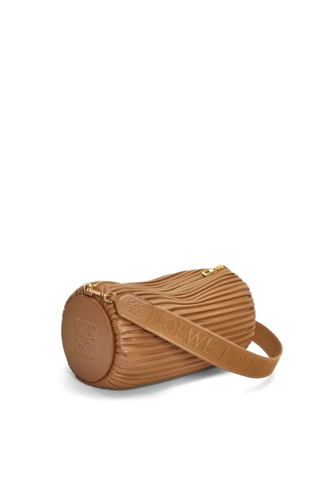 Loewe Large Bracelet Pouch In Pleated Nappa Oak Women Crossbody Bags