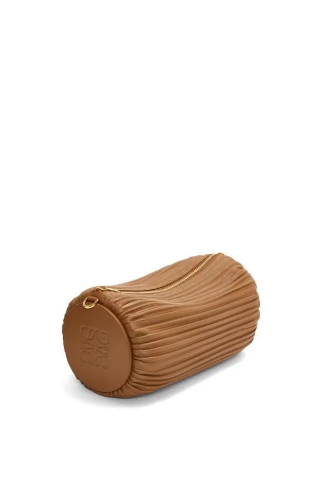 Loewe Large Bracelet Pouch In Pleated Nappa Oak Women Crossbody Bags