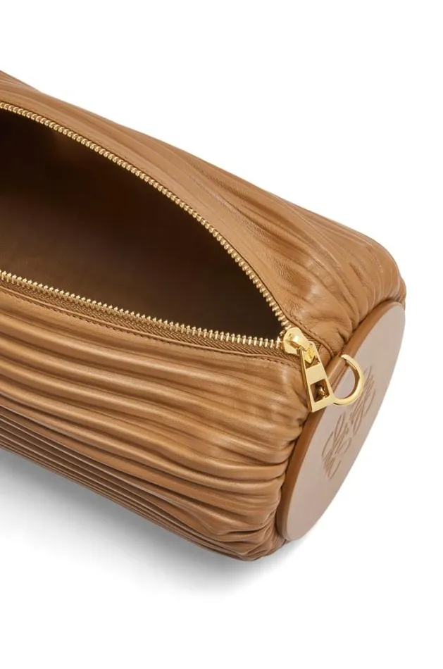 Loewe Large Bracelet Pouch In Pleated Nappa Oak Women Crossbody Bags