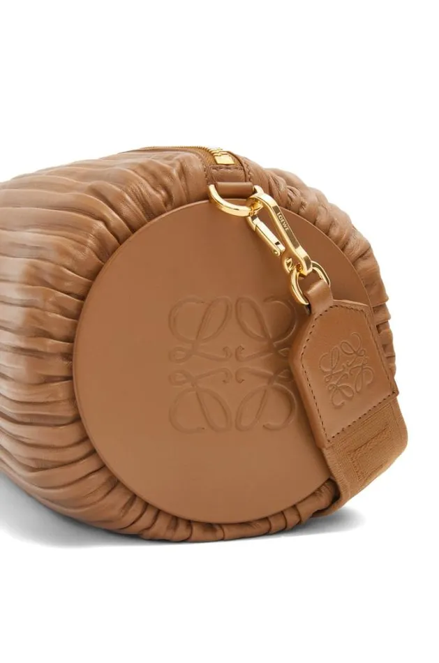 Loewe Large Bracelet Pouch In Pleated Nappa Oak Women Crossbody Bags