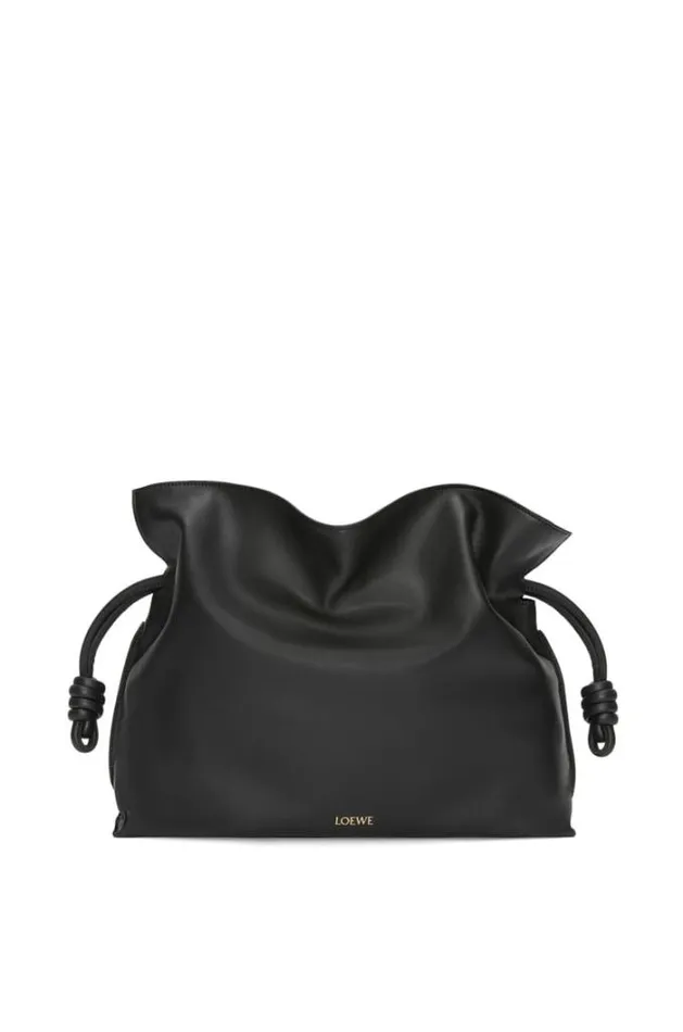 Loewe Large Flamenco Clutch In Nappa Calfskin Black Women Shoulder Bags