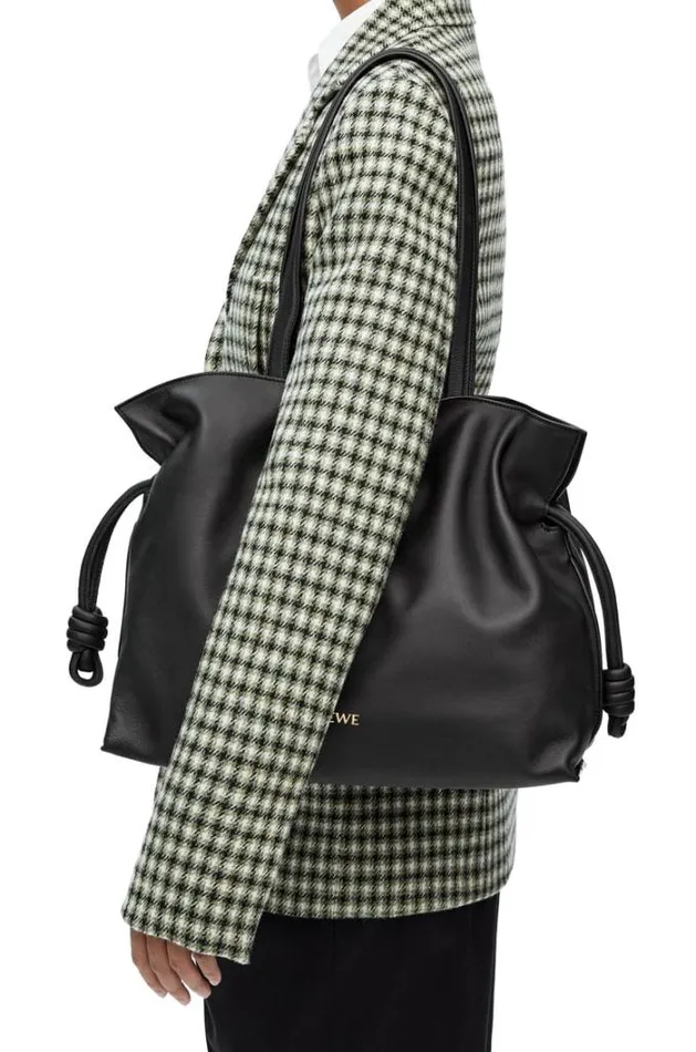 Loewe Large Flamenco Clutch In Nappa Calfskin Black Women Shoulder Bags