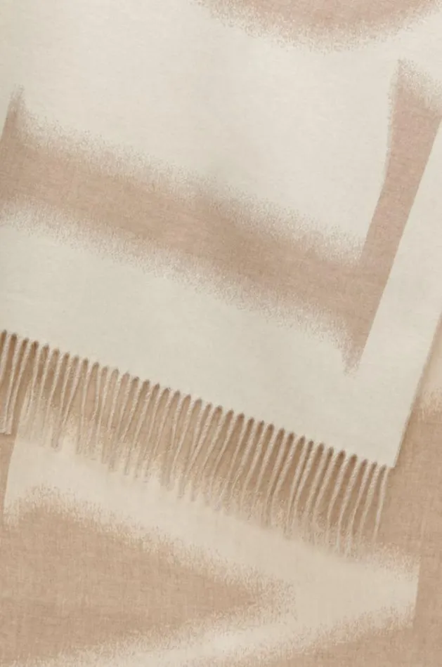 Loewe LOEWE Scarf In Wool And Cashmere Whitebeige Men Scarves