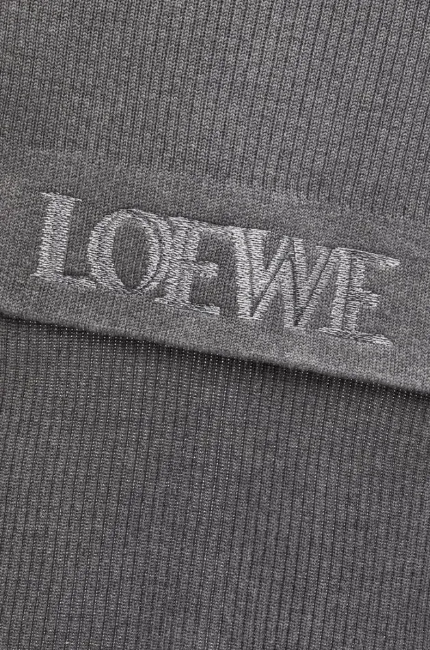Loewe LOEWE Scarf In Wool Dark Grey Women Scarves