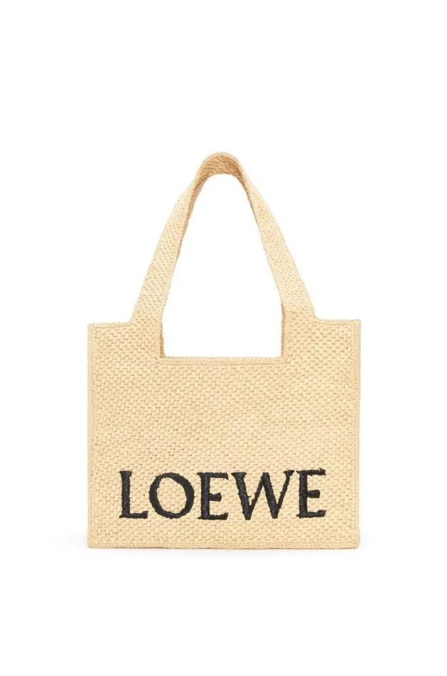 Loewe Medium LOEWE Font Tote In Raffia Natural Women Baskets