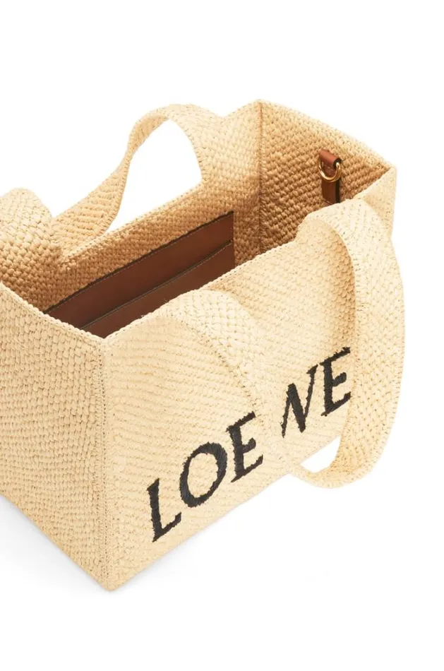 Loewe Medium LOEWE Font Tote In Raffia Natural Women Baskets