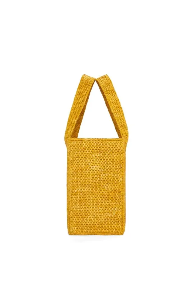 Loewe Medium LOEWE Font Tote In Raffia Ochre Women Tote and Top Handle Bags