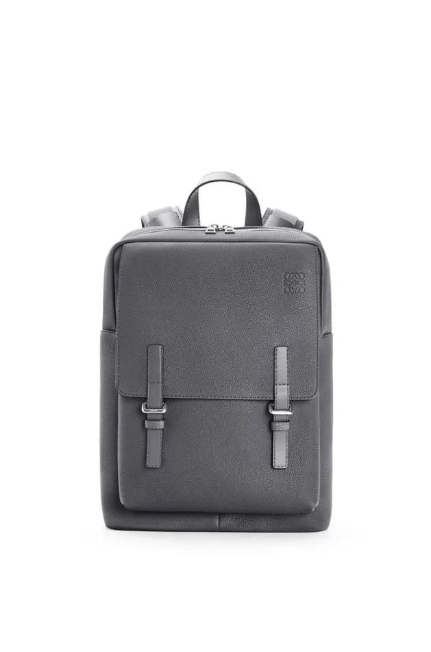 Loewe Military Backpack In Soft Grained Calfskin Anthracite Men Business Bags
