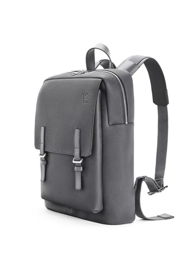 Loewe Military Backpack In Soft Grained Calfskin Anthracite Men Business Bags