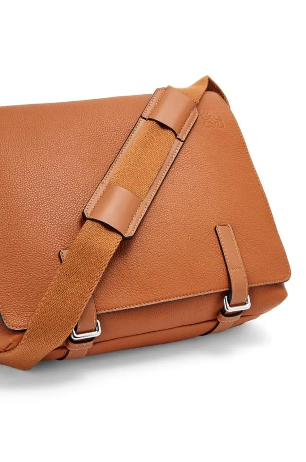 Loewe Military Messenger Bag In Soft Grained Calfskin Tan Men Messenger Bags