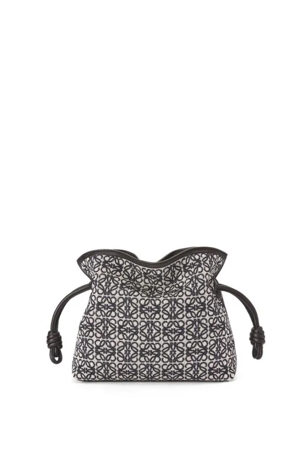 Loewe Mini Flamenco Clutch In Anagram Jacquard And Calfskin Navyblack Women Mini Bags