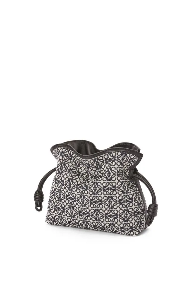 Loewe Mini Flamenco Clutch In Anagram Jacquard And Calfskin Navyblack Women Mini Bags