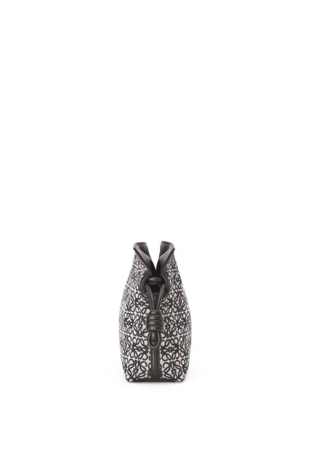 Loewe Mini Flamenco Clutch In Anagram Jacquard And Calfskin Navyblack Women Mini Bags
