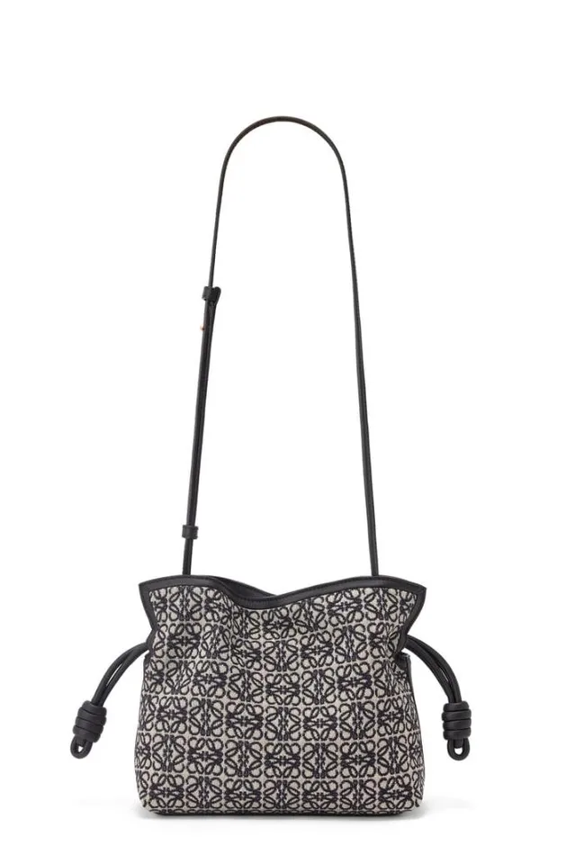 Loewe Mini Flamenco Clutch In Anagram Jacquard And Calfskin Navyblack Women Mini Bags