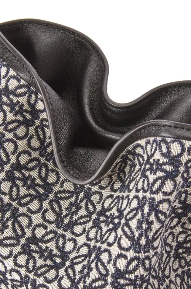 Loewe Mini Flamenco Clutch In Anagram Jacquard And Calfskin Navyblack Women Mini Bags