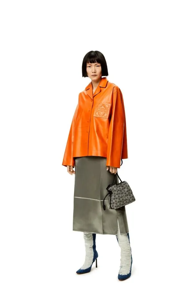 Loewe Mini Flamenco Clutch In Anagram Jacquard And Calfskin Navyblack Women Mini Bags
