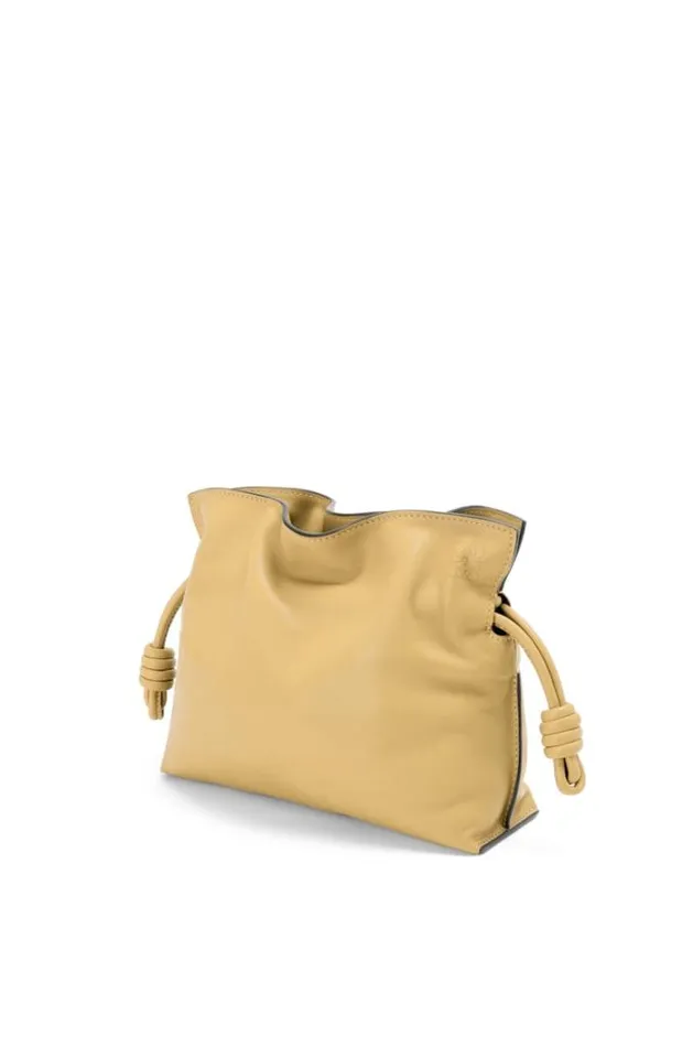 Loewe Mini Flamenco Clutch In Nappa Calfskin Dark Butter Women Shoulder Bags