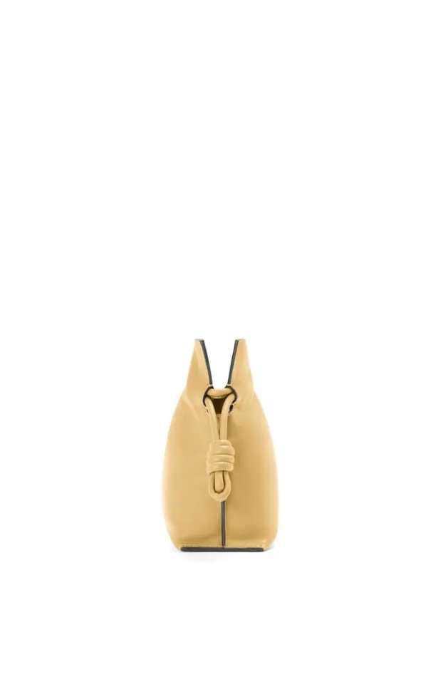 Loewe Mini Flamenco Clutch In Nappa Calfskin Dark Butter Women Shoulder Bags
