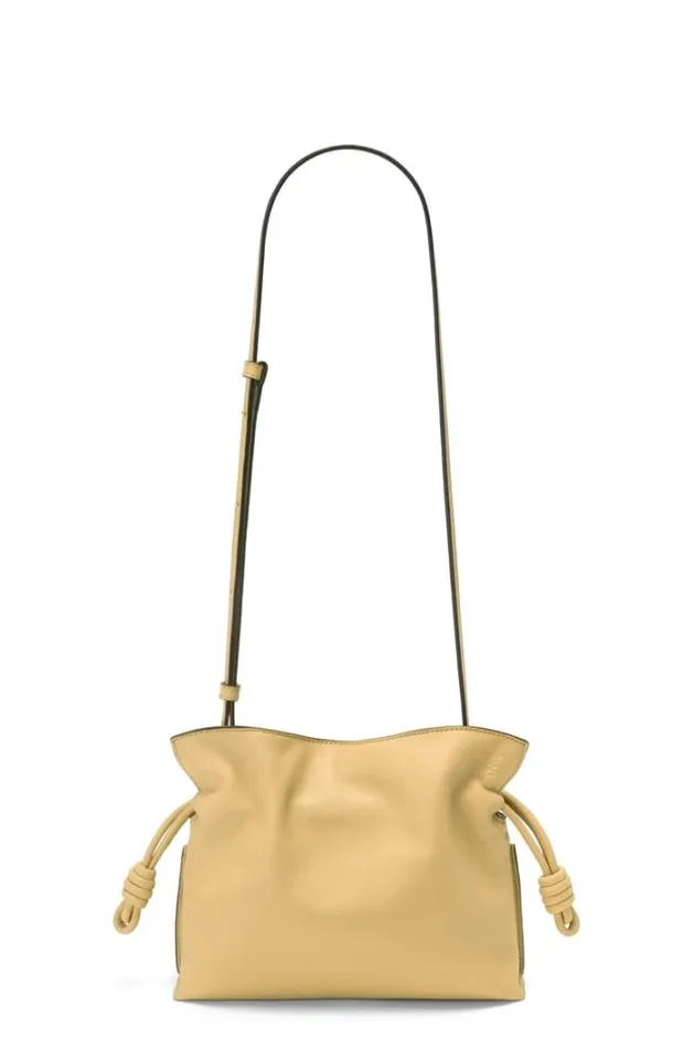Loewe Mini Flamenco Clutch In Nappa Calfskin Dark Butter Women Shoulder Bags