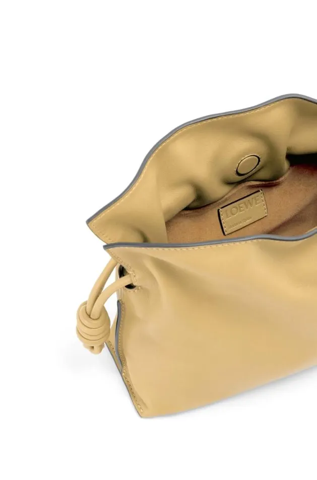 Loewe Mini Flamenco Clutch In Nappa Calfskin Dark Butter Women Shoulder Bags