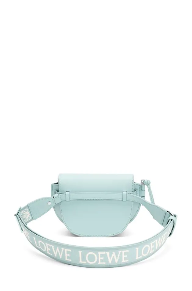 Loewe Mini Gate Dual Bag In Soft Calfskin And Jacquard Blue Iceberg Women Mini Bags