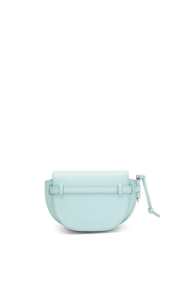 Loewe Mini Gate Dual Bag In Soft Calfskin And Jacquard Blue Iceberg Women Mini Bags