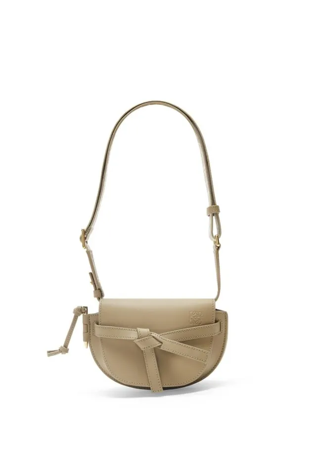 Loewe Mini Gate Dual Bag In Soft Calfskin And Jacquard Clay Green Women Mini Bags