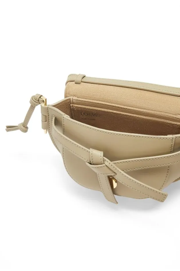 Loewe Mini Gate Dual Bag In Soft Calfskin And Jacquard Clay Green Women Mini Bags