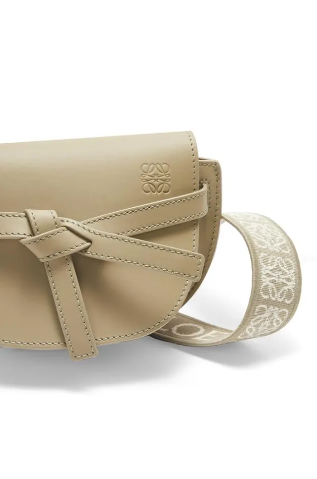 Loewe Mini Gate Dual Bag In Soft Calfskin And Jacquard Clay Green Women Mini Bags