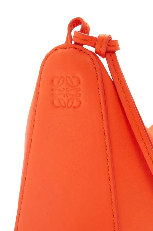 Loewe Mini Hammock Hobo Bag In Classic Calfskin Vivid Orange Women Crossbody Bags