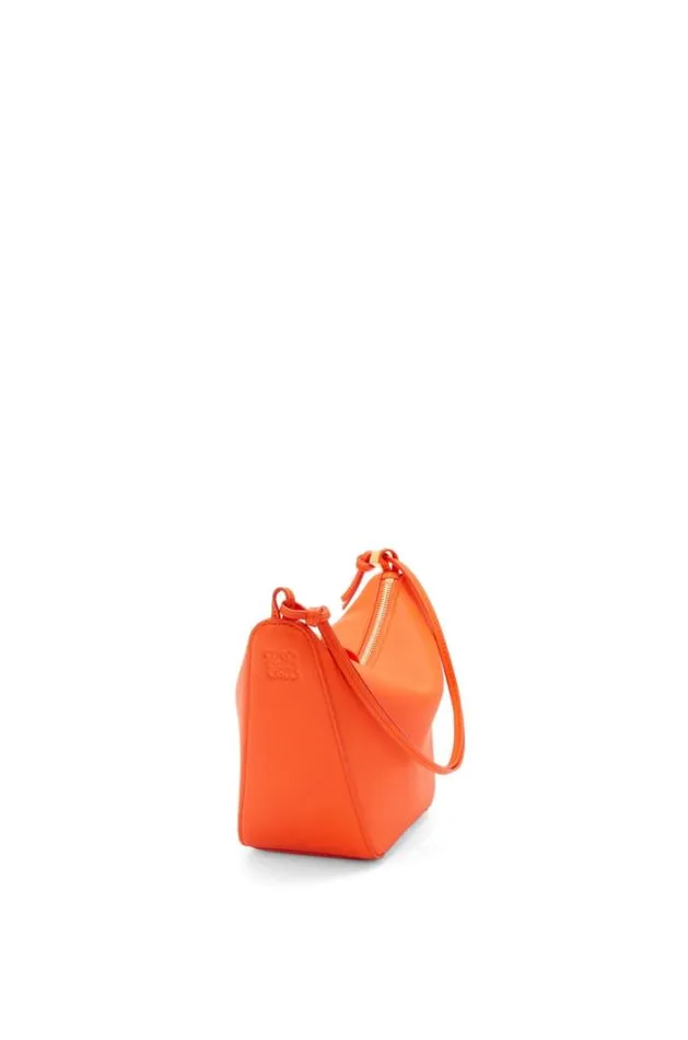 Loewe Mini Hammock Hobo Bag In Classic Calfskin Vivid Orange Women Crossbody Bags