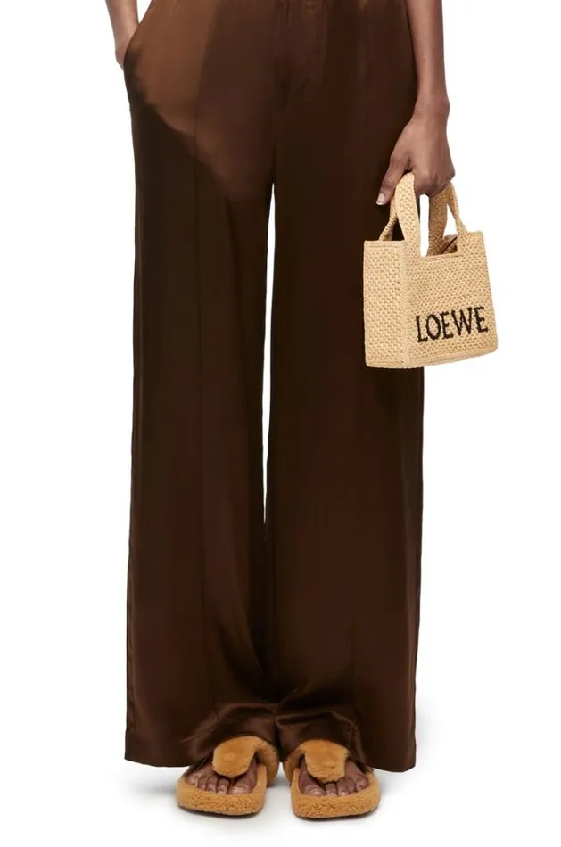 Loewe Mini LOEWE Font Tote In Raffia Natural Women Tote and Top Handle Bags