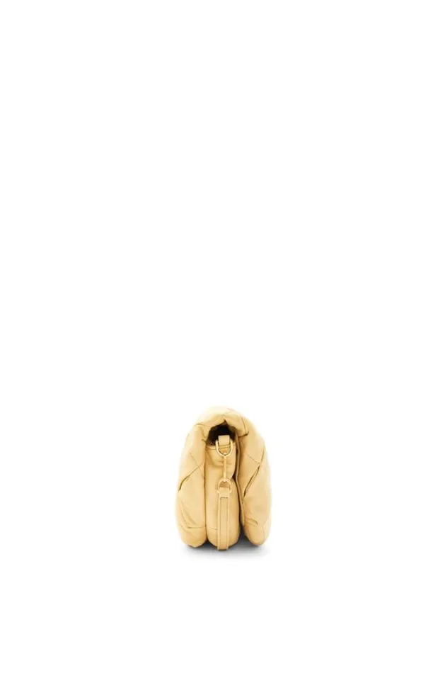 Loewe Mini Puffer Goya In Pleated Shiny Nappa Lambskin Butter Women Crossbody Bags