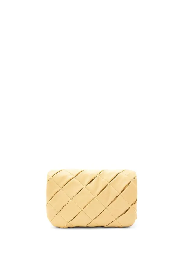 Loewe Mini Puffer Goya In Pleated Shiny Nappa Lambskin Butter Women Crossbody Bags