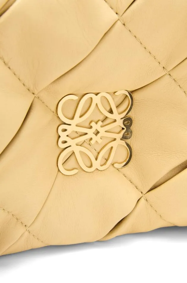 Loewe Mini Puffer Goya In Pleated Shiny Nappa Lambskin Butter Women Crossbody Bags