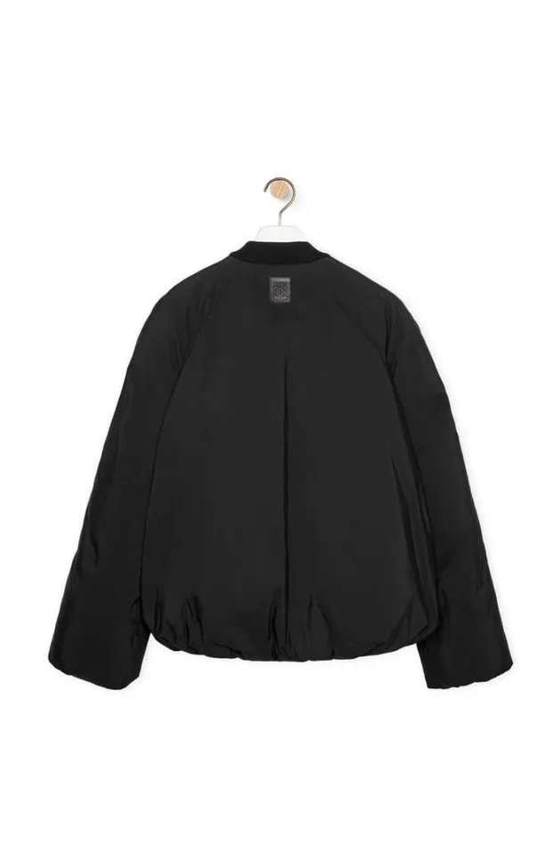 Loewe Padded Bomber Jacket In Technical Cotton Black Men Coats and Outerwear
