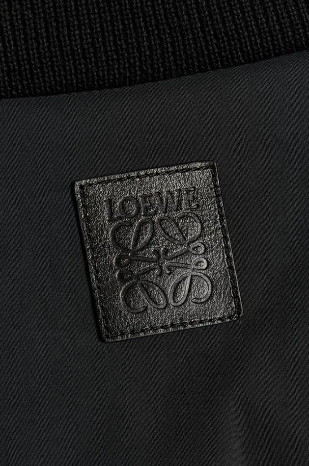 Loewe Padded Bomber Jacket In Technical Cotton Black Men Coats and Outerwear