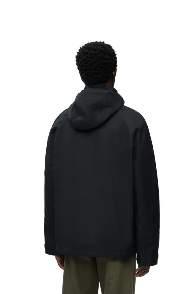 Loewe Parka In Cotton Black Men Coats and Outerwear