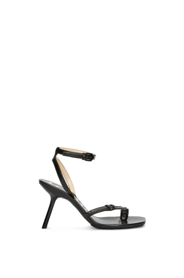 Loewe Petal Stiletto Sandal In Lambskin Black Women Sandals