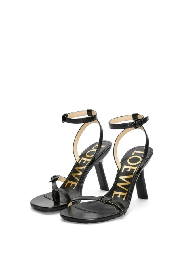 Loewe Petal Stiletto Sandal In Lambskin Black Women Sandals