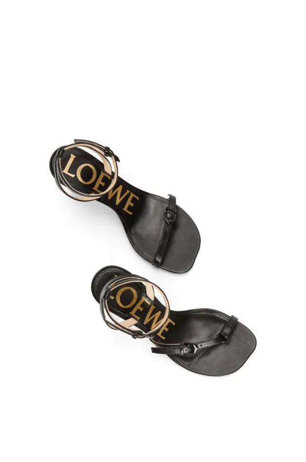 Loewe Petal Stiletto Sandal In Lambskin Black Women Sandals