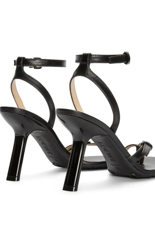 Loewe Petal Stiletto Sandal In Lambskin Black Women Sandals