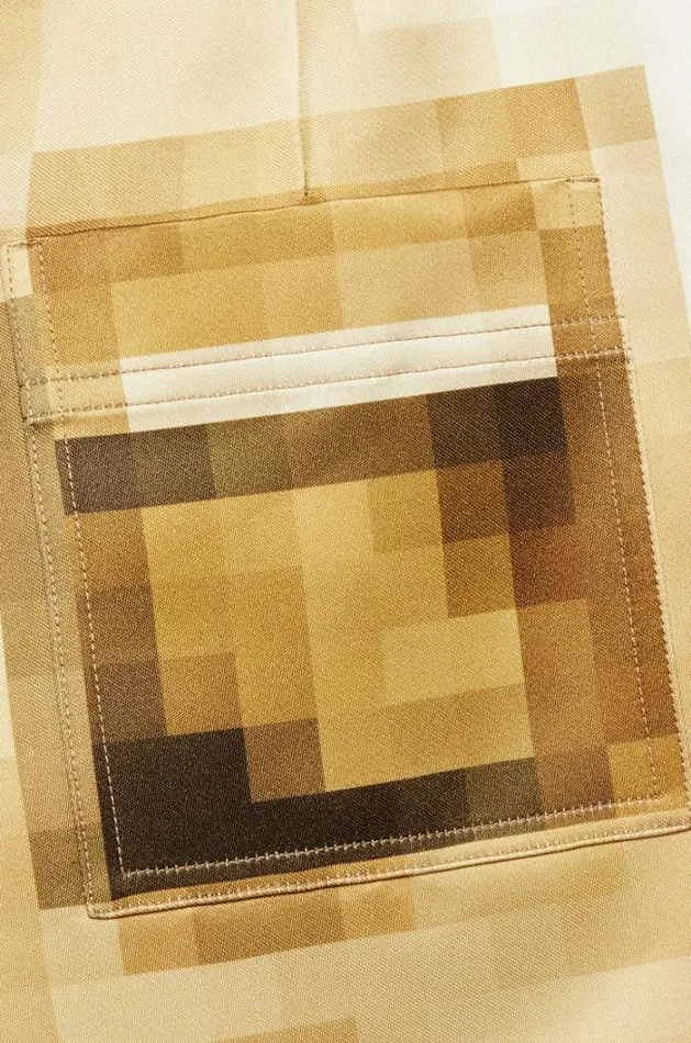 Loewe Pixelated Trousers In Silk Camelmulticolor Women Trousers and Shorts