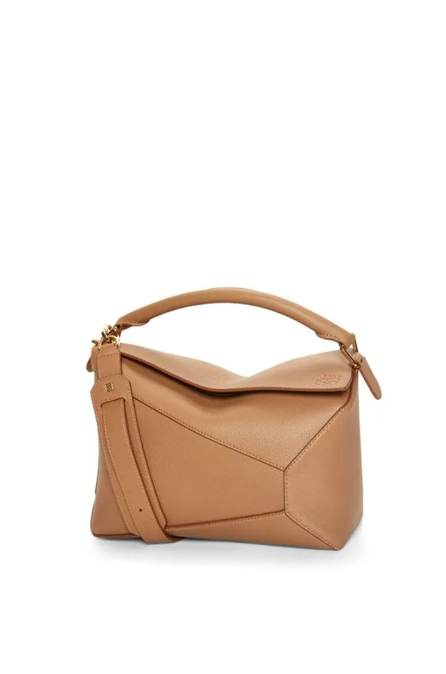 Loewe Puzzle Bag In Soft Grained Calfskin Toffee Women Shoulder Bags