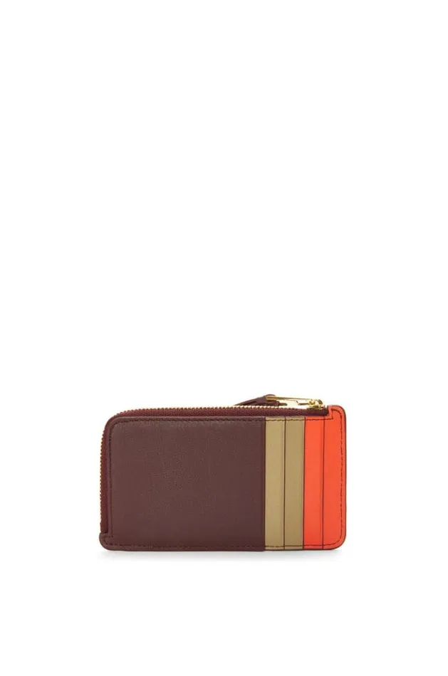 Loewe Puzzle Coin Cardholder In Classic Calfskin Dark Burgundyvivid Orangecla Women Cardholders and Coin Purses