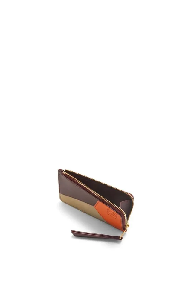 Loewe Puzzle Coin Cardholder In Classic Calfskin Dark Burgundyvivid Orangecla Women Cardholders and Coin Purses