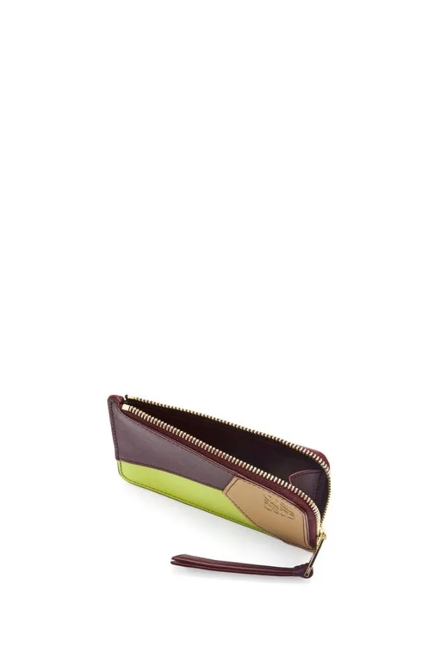 Loewe Puzzle Coin Cardholder In Classic Calfskin Saharaburgundyanise Women Cardholders and Coin Purses