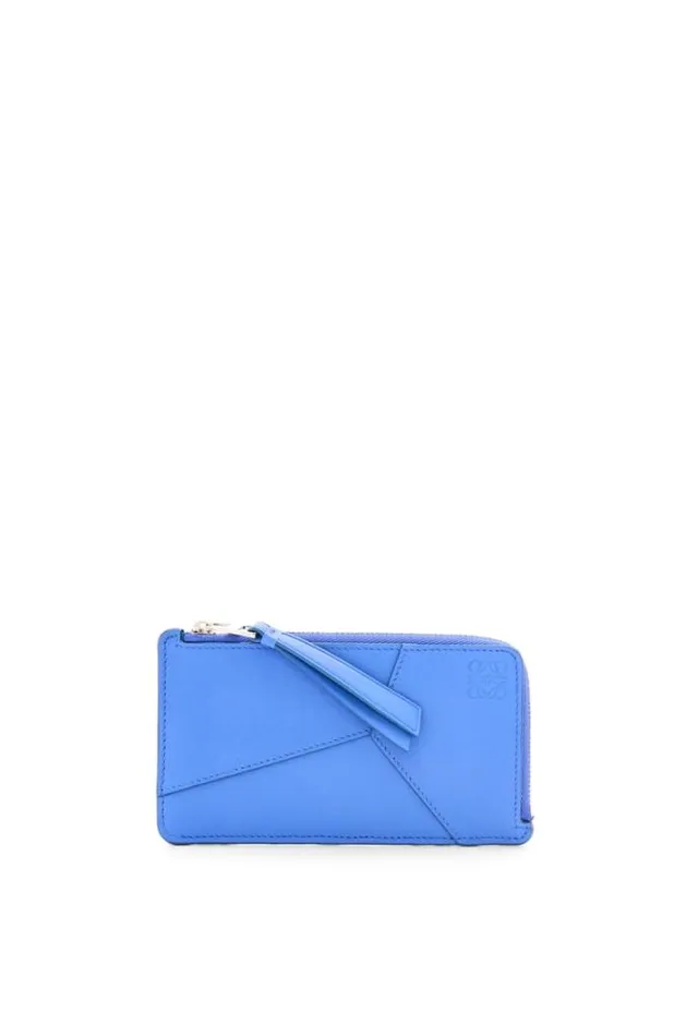Loewe Puzzle Long Coin Cardholder In Classic Calfskin Seaside Blue Men Card Cases and Coin Purses