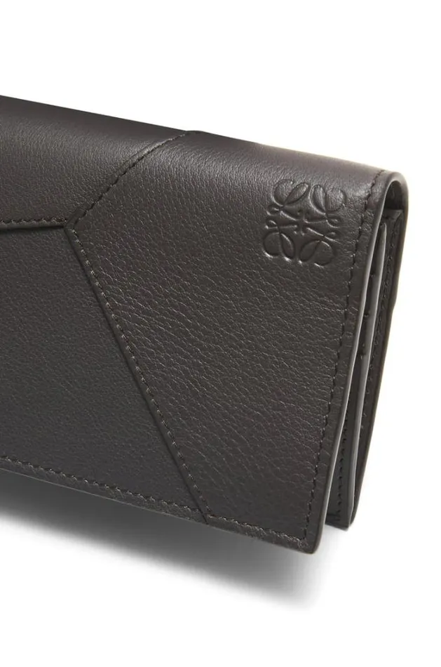 Loewe Puzzle Long Horizontal Wallet In Classic Calfskin Dark Grey Men Wallets
