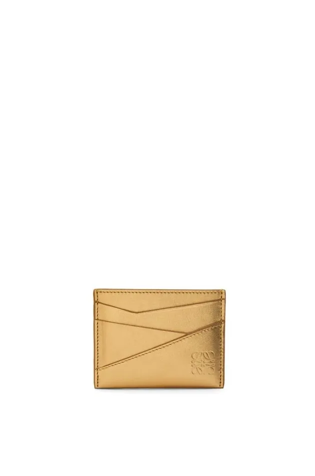 Loewe Puzzle Plain Cardholder In Metallic Calfskin Goldoak Women Cardholders and Coin Purses Loewe Puzzle Plain Cardholder In Metallic Calfskin Goldoak Women Cardholders and Coin Purses